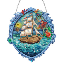 Load image into Gallery viewer, Sailboat On The Sea Special Shape Diamond Painting Decor for Garden Window Decor