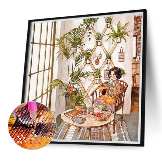Diamond Painting - Full Round - Cartoon Girl (40*40CM)