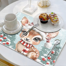 Load image into Gallery viewer, Christmas DIY Diamond Dot Kits Round Diamond Painting Table Mats for Kids Adults
