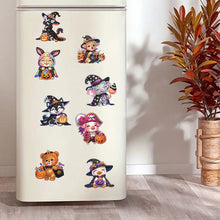 Load image into Gallery viewer, 8Pcs Acrylic Halloween Animals Diamond Art Magnets Decals for Fridge Whiteboards
