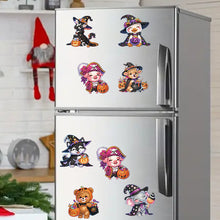 Load image into Gallery viewer, 8Pcs Acrylic Halloween Animals Diamond Art Magnets Decals for Fridge Whiteboards