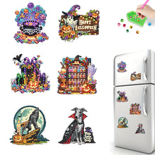 Load image into Gallery viewer, 6Pcs Acrylic Halloween Elements Fridge Stickers Diamond Art Magnets Decals
