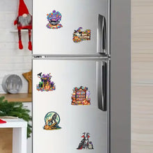 Load image into Gallery viewer, 6Pcs Acrylic Halloween Elements Fridge Stickers Diamond Art Magnets Decals