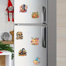 Load image into Gallery viewer, 6Pcs Acrylic Pumpkin Fridge Stickers Diamond Painting Art Magnets Decals