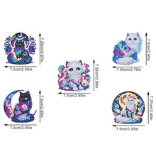 Load image into Gallery viewer, 5Pcs Acrylic Cat Diamond Painting Art Fridge Magnet for Fridge Whiteboards