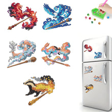 Load image into Gallery viewer, 5Pcs Acrylic Magic Wand Patronus Diamond Art Fridge Magnet for Fridge Whiteboard