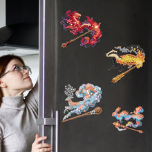 Load image into Gallery viewer, 5Pcs Acrylic Magic Wand Patronus Diamond Art Fridge Magnet for Fridge Whiteboard