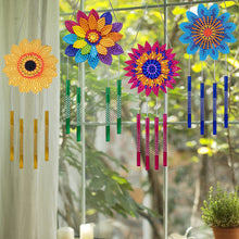 Load image into Gallery viewer, 4Pcs Acrylic Colorful Flower Diamond Painting Wind Chimes DIY Crystal Wind Chime