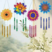 Load image into Gallery viewer, 4Pcs Acrylic Colorful Flower Diamond Painting Wind Chimes DIY Crystal Wind Chime