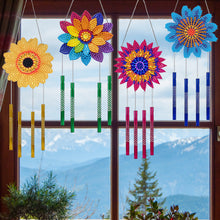 Load image into Gallery viewer, 4Pcs Acrylic Colorful Flower Diamond Painting Wind Chimes DIY Crystal Wind Chime