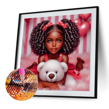 Load image into Gallery viewer, Diamond Painting - Full Round - girl and polar bear (30*30CM)