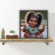 Load image into Gallery viewer, Diamond Painting - Full Round - girl playing in water (30*30CM)