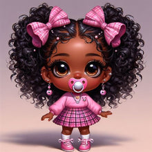 Load image into Gallery viewer, Diamond Painting - Full Round - Double ponytail curly girl (30*30CM)