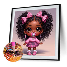 Load image into Gallery viewer, Diamond Painting - Full Round - Double ponytail curly girl (30*30CM)