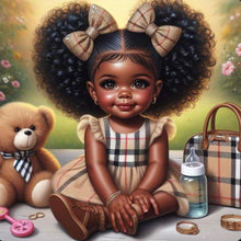 Load image into Gallery viewer, Diamond Painting - Full Round - teddy bear Girl (30*30CM)
