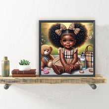Load image into Gallery viewer, Diamond Painting - Full Round - teddy bear Girl (30*30CM)