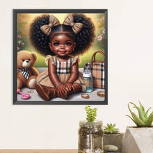 Load image into Gallery viewer, Diamond Painting - Full Round - teddy bear Girl (30*30CM)