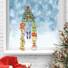 Load image into Gallery viewer, Double Sided Christmas Tree Crystal Wind Chimes Pendant Kit for Wall Decor
