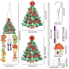 Load image into Gallery viewer, Double Sided Christmas Tree Crystal Wind Chimes Pendant Kit for Wall Decor