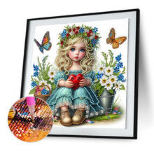 Load image into Gallery viewer, Diamond Painting - Partial Special Shaped - Girl in the flower bush (30*30CM)