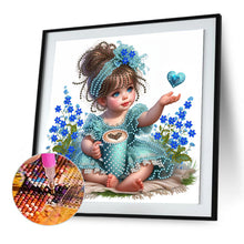 Load image into Gallery viewer, Diamond Painting - Partial Special Shaped - Girl in the flower bush (30*30CM)