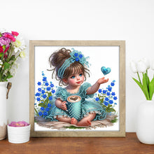 Load image into Gallery viewer, Diamond Painting - Partial Special Shaped - Girl in the flower bush (30*30CM)