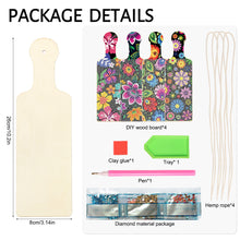 Load image into Gallery viewer, 4Pcs Flower Diamond Painting Decorative Serving Tray for Desk Coffee Table