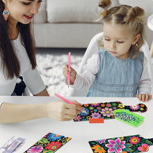 Load image into Gallery viewer, 4Pcs Flower Diamond Painting Decorative Serving Tray for Desk Coffee Table