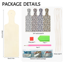 Load image into Gallery viewer, 4Pcs Leopard Print Diamond Decorative Serving Tray for Desk Coffee Table