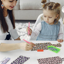 Load image into Gallery viewer, 4Pcs Leopard Print Diamond Decorative Serving Tray for Desk Coffee Table