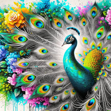 Load image into Gallery viewer, Diamond Painting - Full Round - Flowers and peacocks (30*30CM)