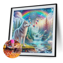 Load image into Gallery viewer, Diamond Painting - Full Round - Rainbow dream catcher pine wolf (40*40CM)