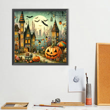 Load image into Gallery viewer, Diamond Painting - Full Round - Halloween town street scene (40*40CM)