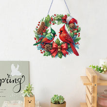 Load image into Gallery viewer, Cardinal DIY 5D Diamond Art Painting Wreath Hanging Sign for Wall Door Decor