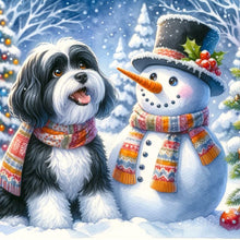 Load image into Gallery viewer, Diamond Painting - Full Round - Snowman poodle (40*40CM)