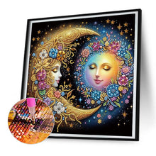 Load image into Gallery viewer, Diamond Painting - Partial Special Shaped - Flowers, stars and moon (30*30CM)