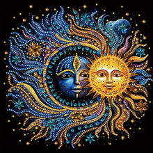 Load image into Gallery viewer, Diamond Painting - Partial Special Shaped - Flowers, stars and moon (30*30CM)