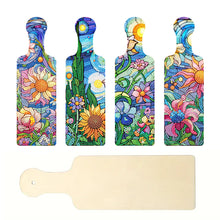 Load image into Gallery viewer, 4Pcs Flowers Decorative Diamond Painting Serving Tray for Countertop Decor
