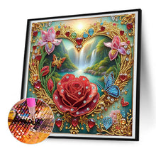 Load image into Gallery viewer, Diamond Painting - Partial Special Shaped - Flowers and butterflies (30*30CM)