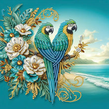 Load image into Gallery viewer, Diamond Painting - Partial Special Shaped - Flowers and bluebirds (30*30CM)
