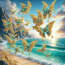 Load image into Gallery viewer, Diamond Painting - Partial Special Shaped - Flowers and butterflies (30*30CM)