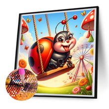 Load image into Gallery viewer, Diamond Painting - Full Round - Ladybug on a swing (30*30CM)