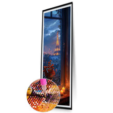 Load image into Gallery viewer, Diamond Painting - Full Round - Window Vase and Eiffel Tower at Night (30*90CM)