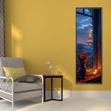 Load image into Gallery viewer, Diamond Painting - Full Round - Window Vase and Eiffel Tower at Night (30*90CM)