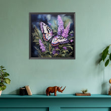 Load image into Gallery viewer, Diamond Painting - Full Round - Lavender butterfly (30*30CM)