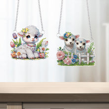 Load image into Gallery viewer, 2Pcs PET Special Shaped Cute Lamb Diamond Painting Hanging Decor Bedroom Decor