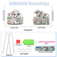 Load image into Gallery viewer, 2Pcs PET Special Shaped Cute Lamb Diamond Painting Hanging Decor Bedroom Decor