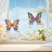 Load image into Gallery viewer, 2Pcs PET Special Shaped Butterfly Diamond Painting Hanging Decor Bedroom Decor