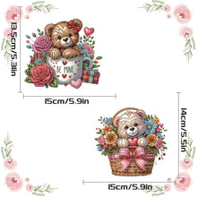 Load image into Gallery viewer, 2Pcs PET Special Shaped Flower Basket Bear Diamond Painting Hanging Decoration