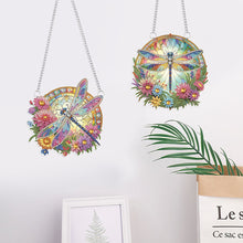 Load image into Gallery viewer, 2Pcs PET Special Shaped Beautiful Dragonfly Diamond Painting Hanging Decoration